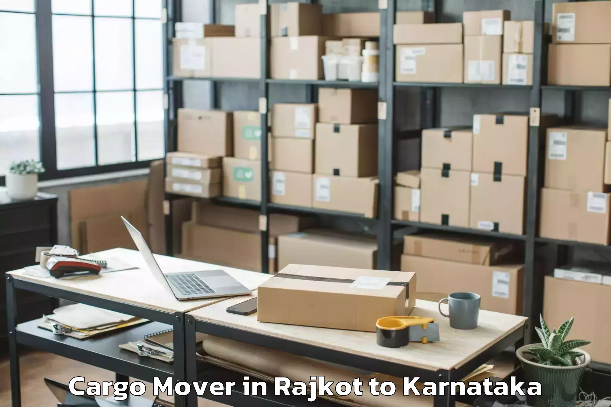 Top Rajkot to Davangere University Davangere Cargo Mover Available